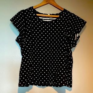 B&W heart polka dot print t shirt size XL